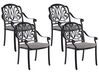 Sada 4 zahradních hliníkových židlí černých ANCONA_806901