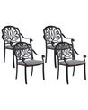Conjunto de 4 cadeiras de jardim em alumínio preto ANCONA_806901