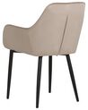 Set of 2 Velvet Dining Chairs Taupe WELLSTON_901837