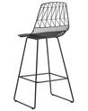 Set of 2 Metal Bar Chairs Black PRESTON_743212