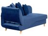 Chaise-longue à esquerda com arrumação em veludo azul marinho MERI II_914263