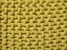 Cotton Knitted Pouffe 50 x 50 Yellow CONRAD_813972