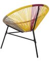 Set of 2 PE Rattan Accent Chairs Multicolour Yellow ACAPULCO_718103