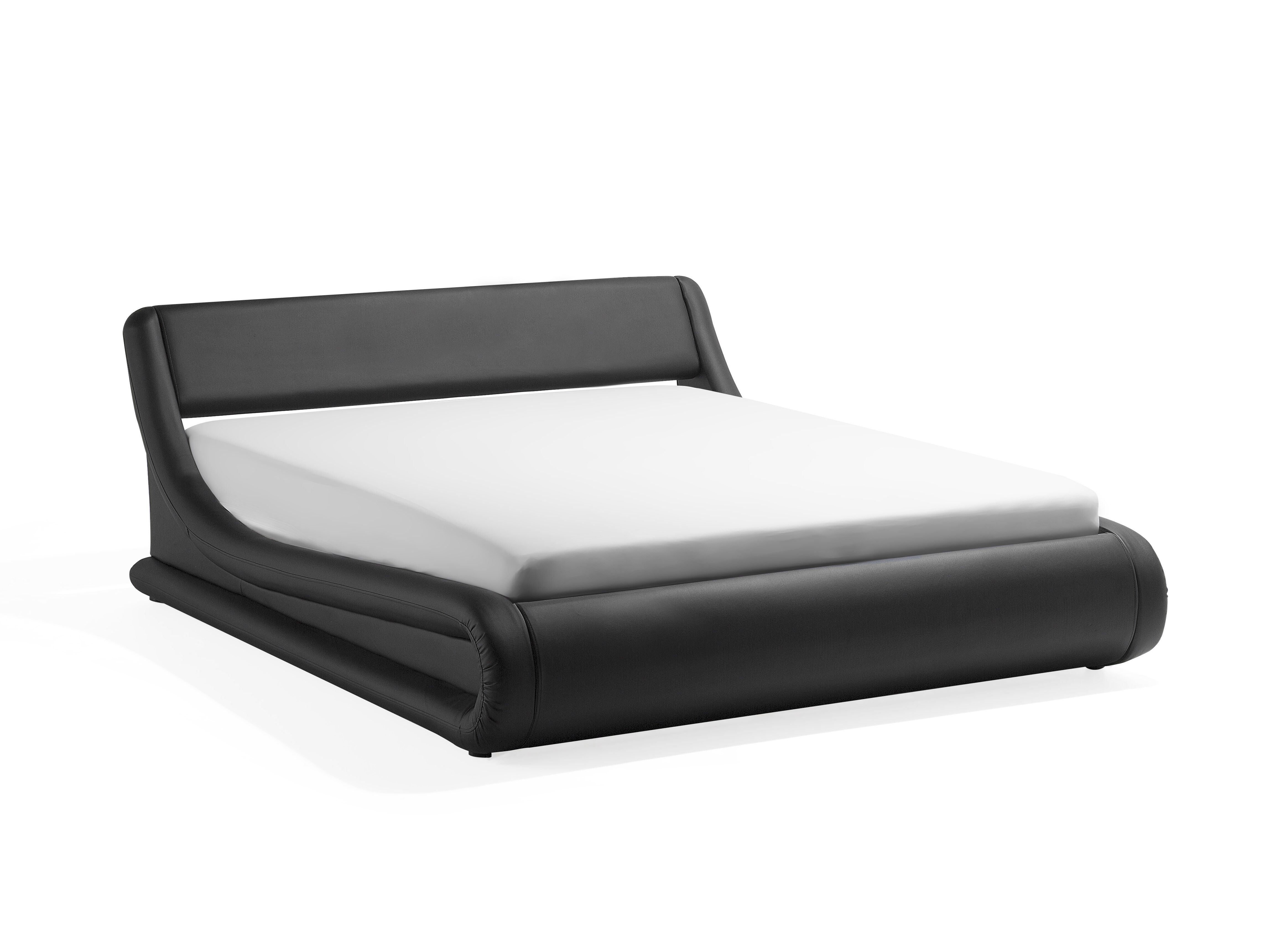 Faux Leather EU Super King Ottoman Bed Black AVIGNON Beliani.co.uk