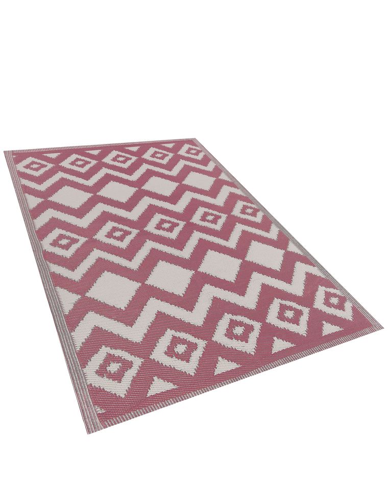 Dywan zewnętrzny 120 x 180 cm różowy DEWAS Beliani.pl