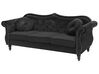 3 Seater Velvet Sofa Black SKIEN _743182