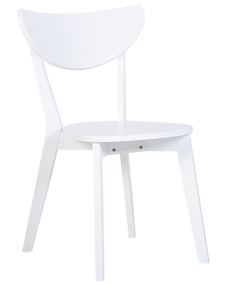 Set of 2 Wooden Dining Chairs White ROXBY Beliani.co.uk