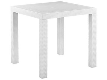 Fehér Rattan Kerti Asztal 80 x 80 cm FOSSANO