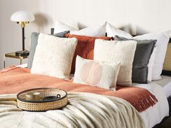 Koristetyyny kangas vaalea beige 45 x 45 cm PILEA