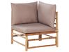 Conjunto esquinero de jardín 5 plazas con sillón de bambú gris pardo CERRETO_908899