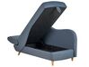 Left Hand Fabric Chaise Lounge with Storage Blue MERI II_881314
