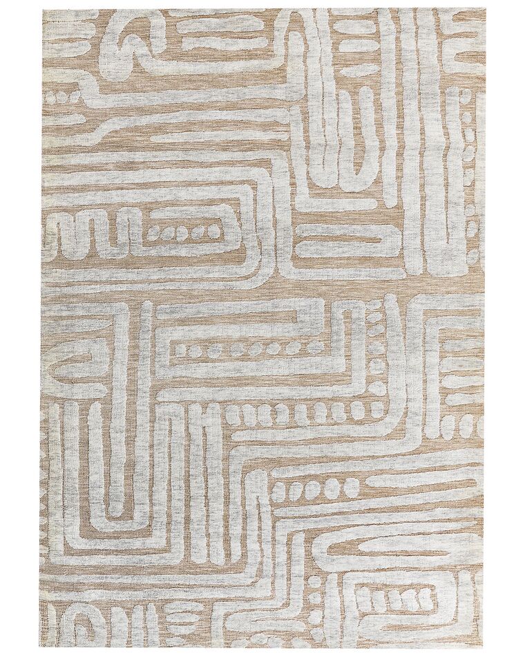 Teppich beige / hellgrau 160 x 230 cm abstraktes Muster MANDAI_883945