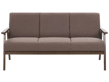 3 Seater Fabric Sofa Brown ASNES