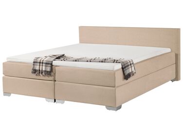 Kontinentálna posteľ čalúnená béžová 180x200 cm PRESIDENT