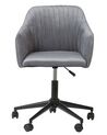 Krzesło biurowe regulowane welurowe szare VENICE_732383