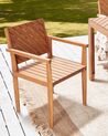 Set of 4 Acacia Wood Dining Chairs Light BARATTI_869024