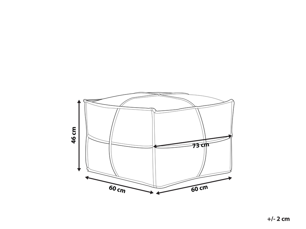 Pouf Quadrato Ecopelle Bianco 60×60