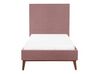 Łóżko welurowe 90 x 200 cm różowe BAYONNE_901260