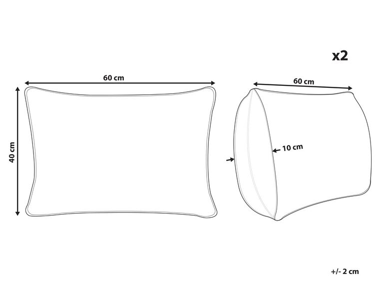 Udendørs pude grøn/hvid stof 40 x 60 cm sæt af 2 LOANO | Beliani.dk