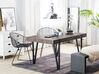 Table de salle à manger 150 x 90 cm effet bois foncé et noir ADENA_750716