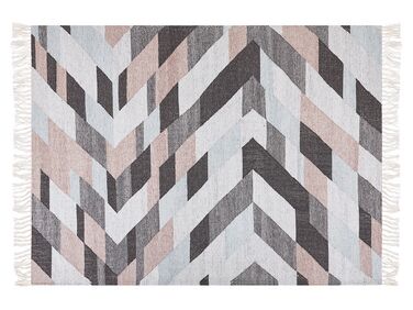 Teppich Jute mehrfarbig 160 x 230 cm geometrisches Muster Kurzflor NAKKAS