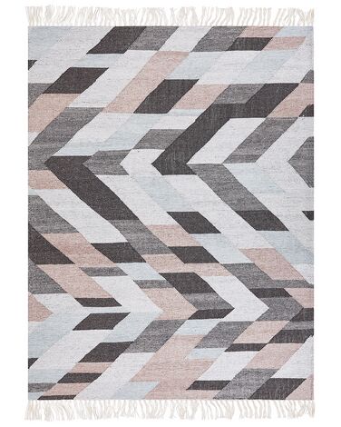 Teppich Jute mehrfarbig 160 x 230 cm geometrisches Muster Kurzflor NAKKAS