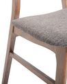 Set of 2 Wooden Dining Chairs Dark Wood and Grey LYNN_703406