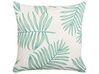 Set of 2 Outdoor Cushions Leaf Pattern 45 x 45 cm Beige and Green POGGIO_881067