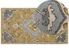 Teppich Wolle gelb / blau 80 x 150 cm orientalisches Muster Kurzflor MUCUR_830688