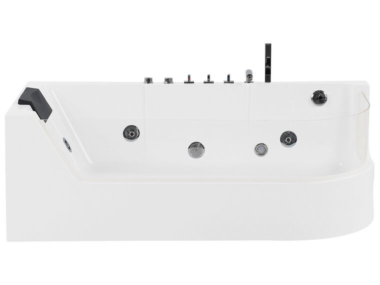 Whirlpool Badewanne weiß Eckmodell mit LED 170 x 80 cm ACUARIO_755863