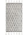 Teppich Baumwolle weiß / schwarz 80 x 150 cm cm Kurzflor AGADIR_831338
