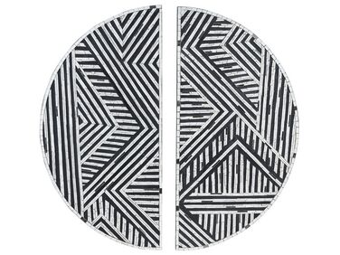 Wanddekoration schwarz / weiß Halbkreise 2-teilig MANDAU
