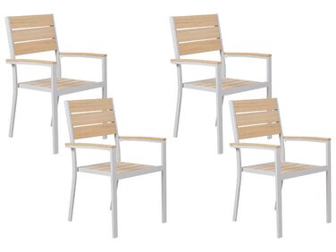Set of 4 Garden Chairs Beige PRATO