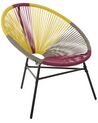 Set of 2 PE Rattan Accent Chairs Multicolour Yellow ACAPULCO_718092