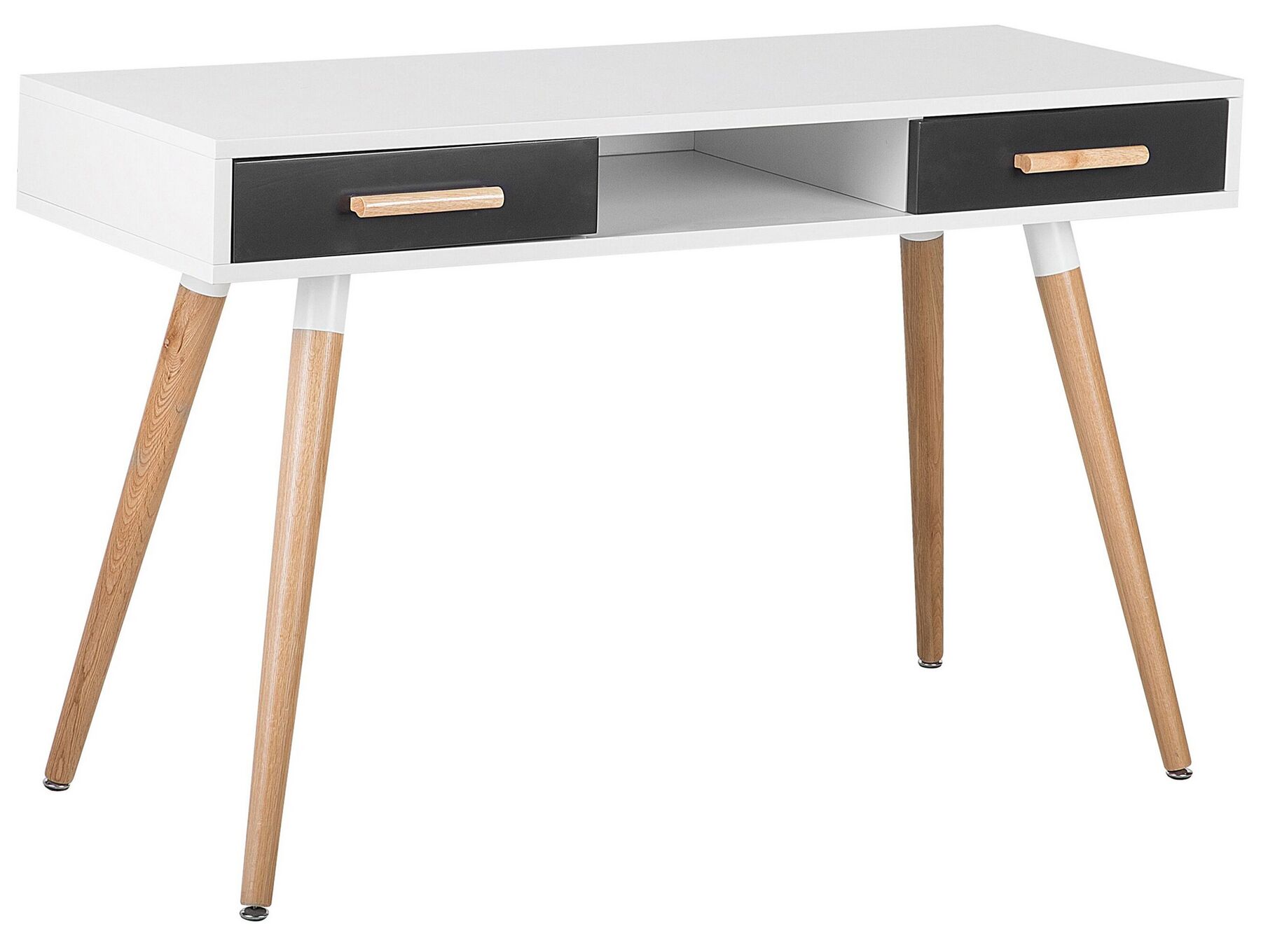 Convenient Desk 2 Drawer MDF Plate White/Grey Frisco-