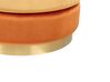 Pouf Samtstoff orange / gold ⌀ 48 cm rund LOUIN_876681