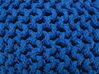 Cotton Knitted Pouffe 40 x 25 cm Navy Blue CONRAD_813967