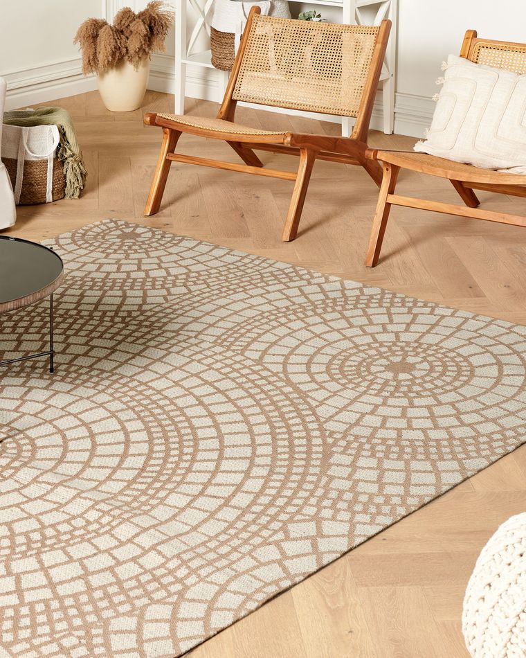 Jute Area Rug 200 x 300 cm Beige and White ARIBA Beliani.no