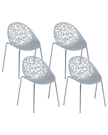 Conjunto de 4 sillas de comedor gris claro/plateado MUMFORD