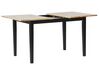 Extending Wooden Dining Table 120/150 x 80 cm Light Wood and Black HOUSTON_785767