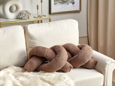 Set of 2 Teddy Cushions 172 x 14 cm Brown GLADIOLUS