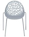 Conjunto de 4 sillas de comedor gris claro/plateado MUMFORD_679352