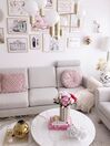Almofada decorativa em macramé de algodão rosa 40 x 40 cm YANIKLAR_810225