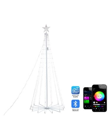 Julgran med flerfärgade smarta LED-ljus och app 190 cm IKAMIUT