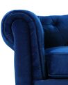 Fotel welurowy ciemnoniebieski CHESTERFIELD_711758