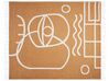 Manta de acrílico/poliéster naranja/blanco 130 x 170 cm PALHI_834864