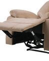Fotel z elektryczną funkcją relaksu welurowy LED z ładowarką beżowy BERGEN_835321