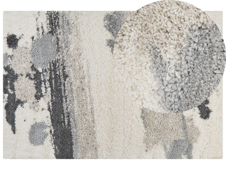 Teppich weiß / grau 200 x 300 cm Shaggy Langflor GORIS_854470