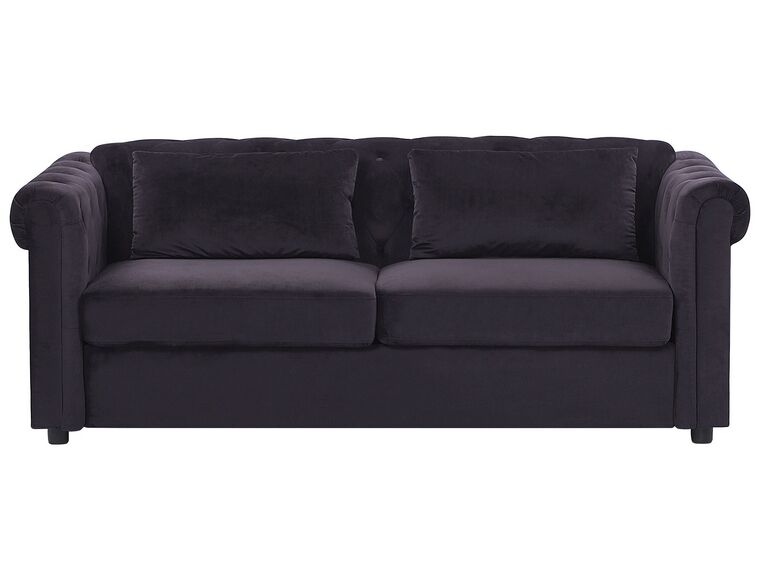 Velvet Sofa Bed Black CHESTERFIELD_766990