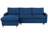 Canapé angle à droite convertible 4 places en tissu bleu marine FLAKK_745744